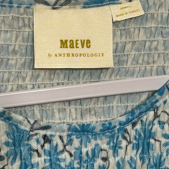 Maeve Anthropologie Ashton Smocked Peplum Blouse Cottagecore Peasant Floral - Picture 8 of 10